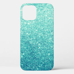 Elegant Teal Glitter iPhone 12 Case