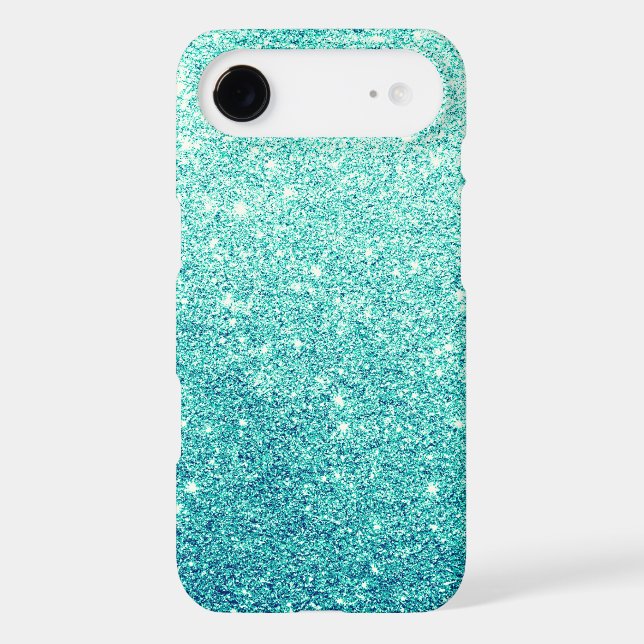 Elegant Teal Glitter Luxury Case-Mate iPhone Case (Back)