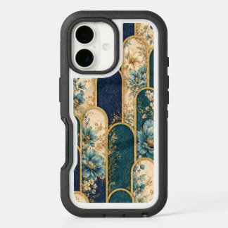Elegant Teal & Gold Floral Arch OtterBox Phone Cas iPhone 16 Case