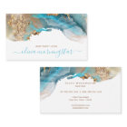 Elegant Teal Gold Fluid Alcohol Ink