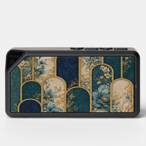 Elegant Teal &amp; Gold Moroccan Arch Pattern Bluetoot Bluetooth Speaker
