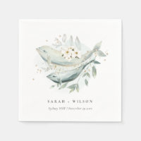 Elegant Teal Gold Underwater Floral Fish Wedding