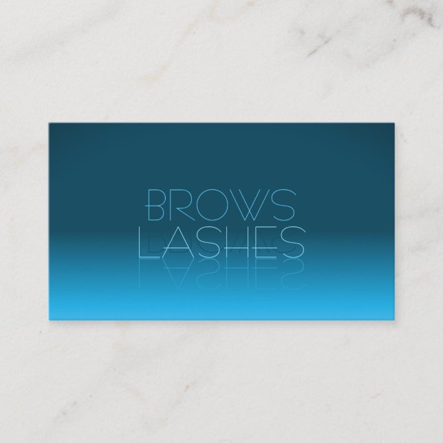 Elegant Teal Gradient Subtle Fine Mirror Font Business Card (Front)