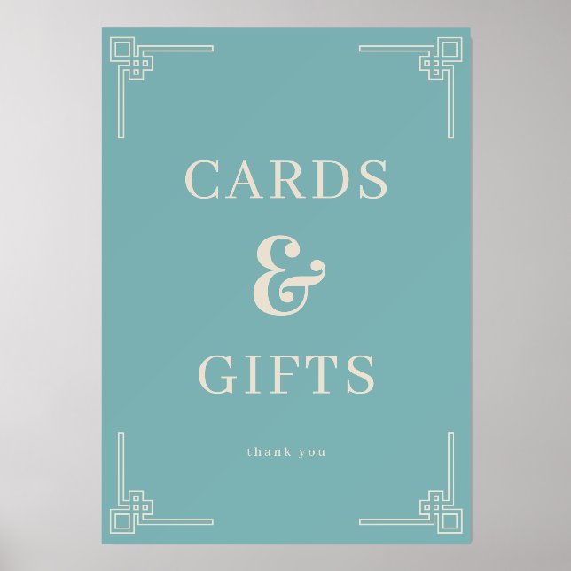 Elegant Teal Gratitude Sign Holder (Front)