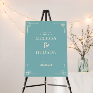 Elegant Teal Greek Key Motions Foam Board