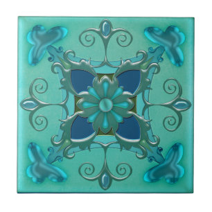 Elegant Teal Green Bathroom or Kitchen Tile