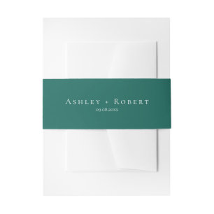 Elegant Teal Green Modern Wedding Invitation Belly Band