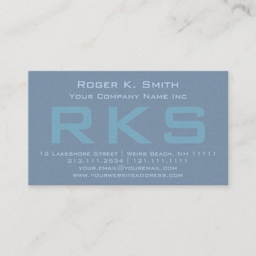 Elegant Teal Green Textured Monogram Class Business Card Templates