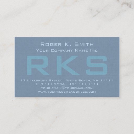 Customizable Elegant Teal Green Textured Monogram Class Business Card Templates