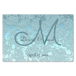 Elegant Teal Green Wedding Reception Monogram Tissue Paper