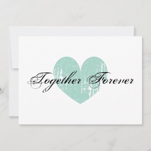 Elegant teal heart engagement party invitations 5" x 7" invitation card