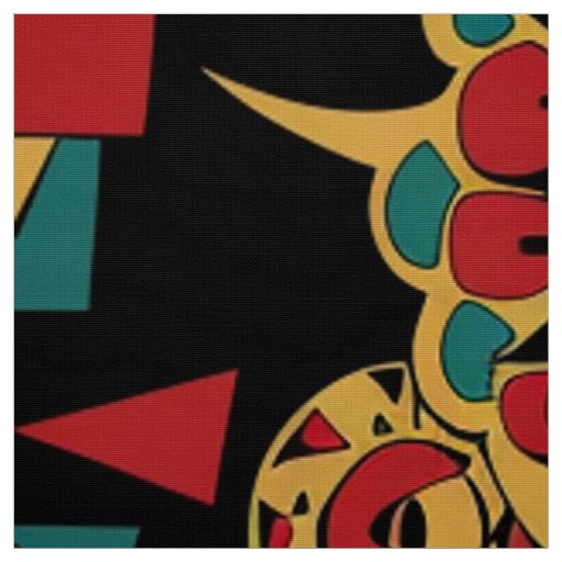 Elegant Teal "Heritage-Inspired Patterns" Polyeste Fabric