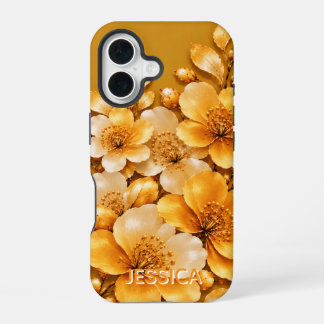Elegant Teal Iris Flowers Custom iPhone 16 Case