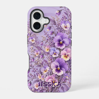 Elegant Teal Iris Flowers Custom iPhone 16 Case