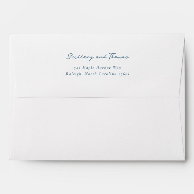Elegant Teal Minimalist Calligraphy Envelope (Back (Top Flap))