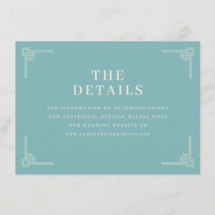 Elegant Teal Minimalist Decorative Motions Enclosure Card