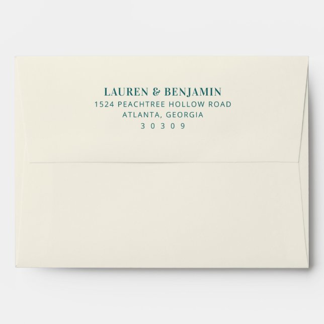Elegant Teal Minimalist Envelope (Back (Top Flap))