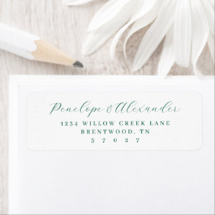 Elegant Teal Minimalist Label