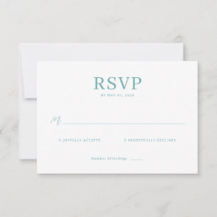 Elegant Teal Minimalist RSVP Card