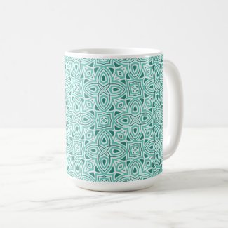 Elegant teal modern geometric pattern coffee mug