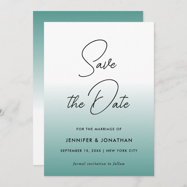 Elegant Teal Modern Minimalist Template Typography (Front/Back)