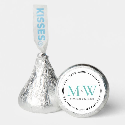 Elegant Teal Monogram Wedding Hersheys Kisses