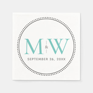 Elegant Teal Monogram Wedding Napkins
