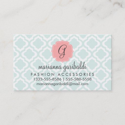 Customizable Elegant Teal Moroccan Quatrefoil Personalized Business Cards
