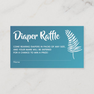 Elegant Teal Ombre Baby Shower Diaper Raffle Cards