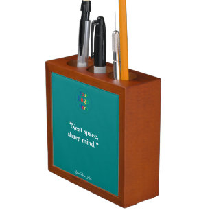 Elegant Teal Personalized Inspirational Quote  Desk Organizer