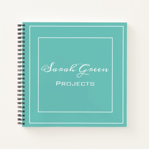Elegant Teal Project Planner Personalised Notebook