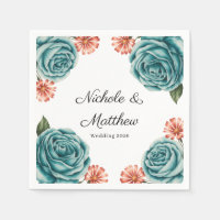 Elegant Teal Rose & Orange Daisey Wedding