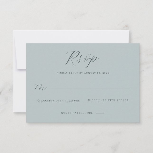 Elegant Teal RSVP Card (Front)