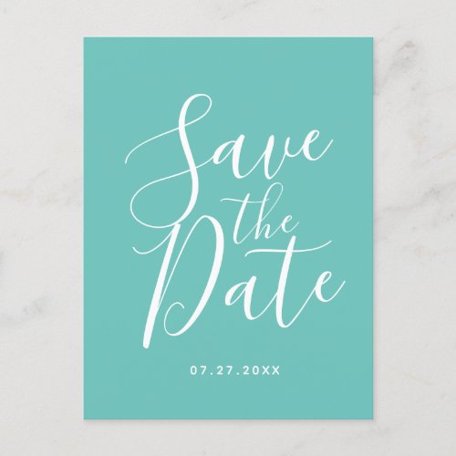 Elegant Teal Save The Date Spring Summer Wedding Postcard