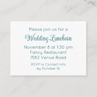 Elegant Teal Script Extra Wedding Event Invitation