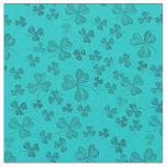 Elegant Teal Shamrock Pattern Cute &amp; Pretty Clover Fabric