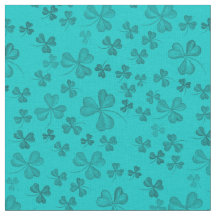 Elegant Teal Shamrock Pattern Cute & Pretty Clover
