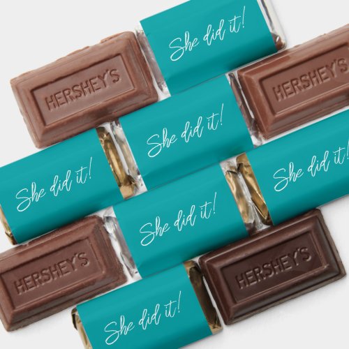 Elegant Teal She Did It Graduation Party  Hershey's Miniatures