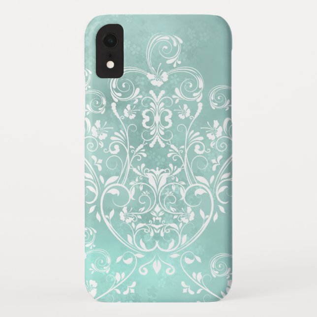 Elegant Teal Swirls Case-Mate iPhone Case (Back)