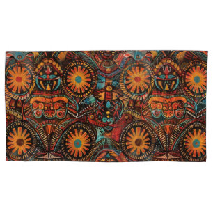 Elegant Teal "Timeless Ancestral Imprint" King Pil Pillow Case