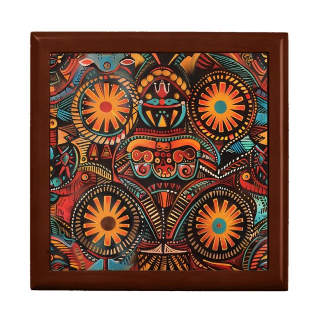 Elegant Teal "Timeless Ancestral Imprint" Oak Gift Gift Box (Front)