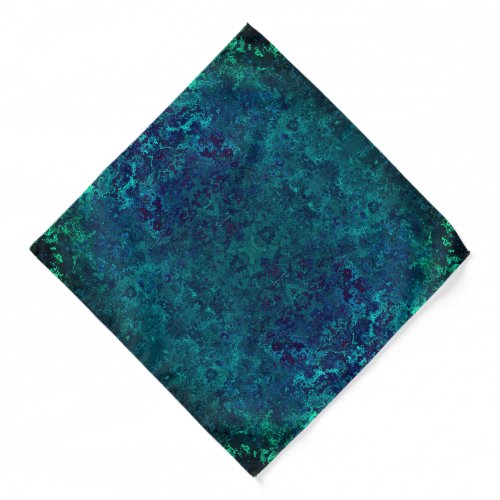 Elegant Teal Turquoise Black Gemstone Design  Bandana