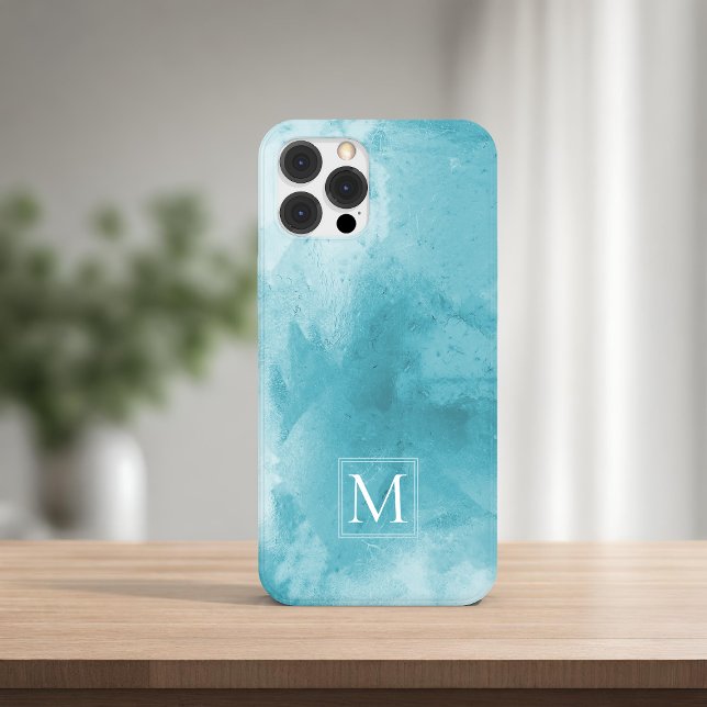 Elegant Teal Turquoise Marble | Monogram Case-Mate Samsung Galaxy Case (Elegant Teal Turquoise Marble | Monogram Phone Case)