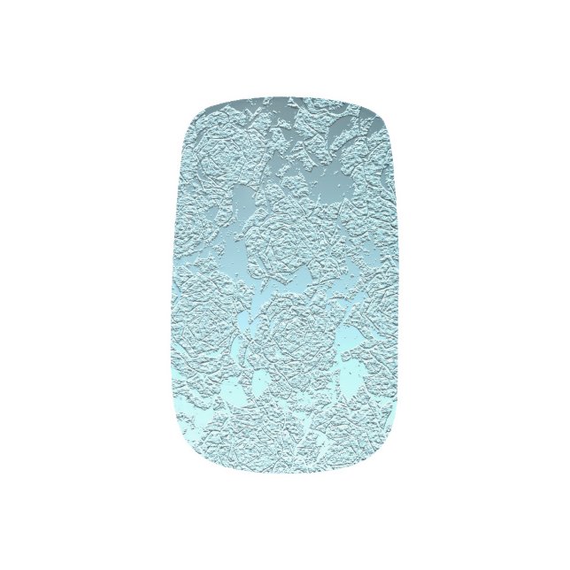 Elegant Teal Turquoise Wedding Bridal Monogram Minx Nail Art (Left Thumb)