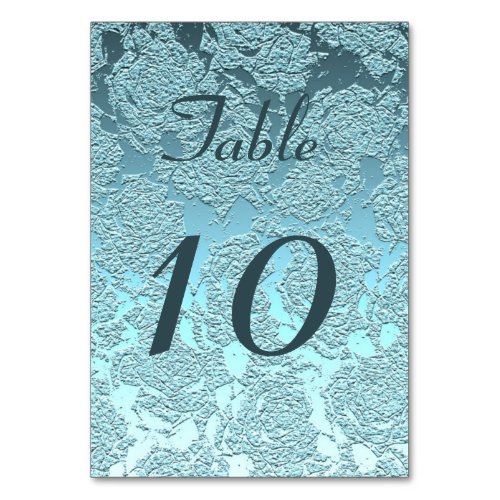 Elegant Teal Turquoise Wedding Reception Table Number