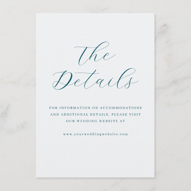 Elegant Teal Typographic Enclosure Card (Front)