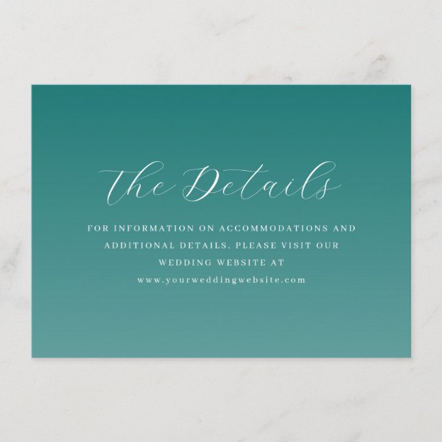 Elegant Teal Typographic Enclosure Card (Front)