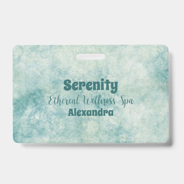 Elegant Teal Watercolor Badge (Front)