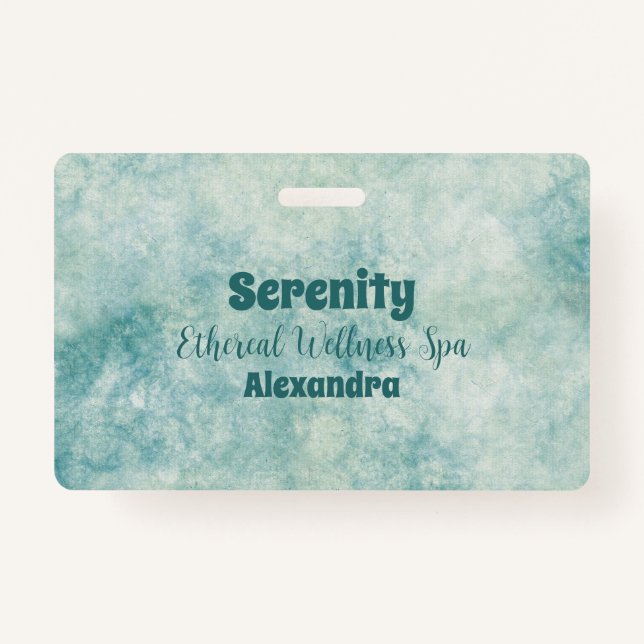 Elegant Teal Watercolor Badge (Front)