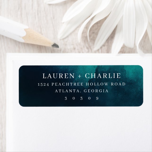 Elegant Teal Watercolor Label (Insitu)